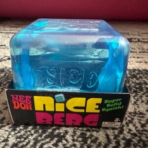 Needoh Nice Berg Blue Solid Squish Toy Brand New Authenic LARGE Nice Berg